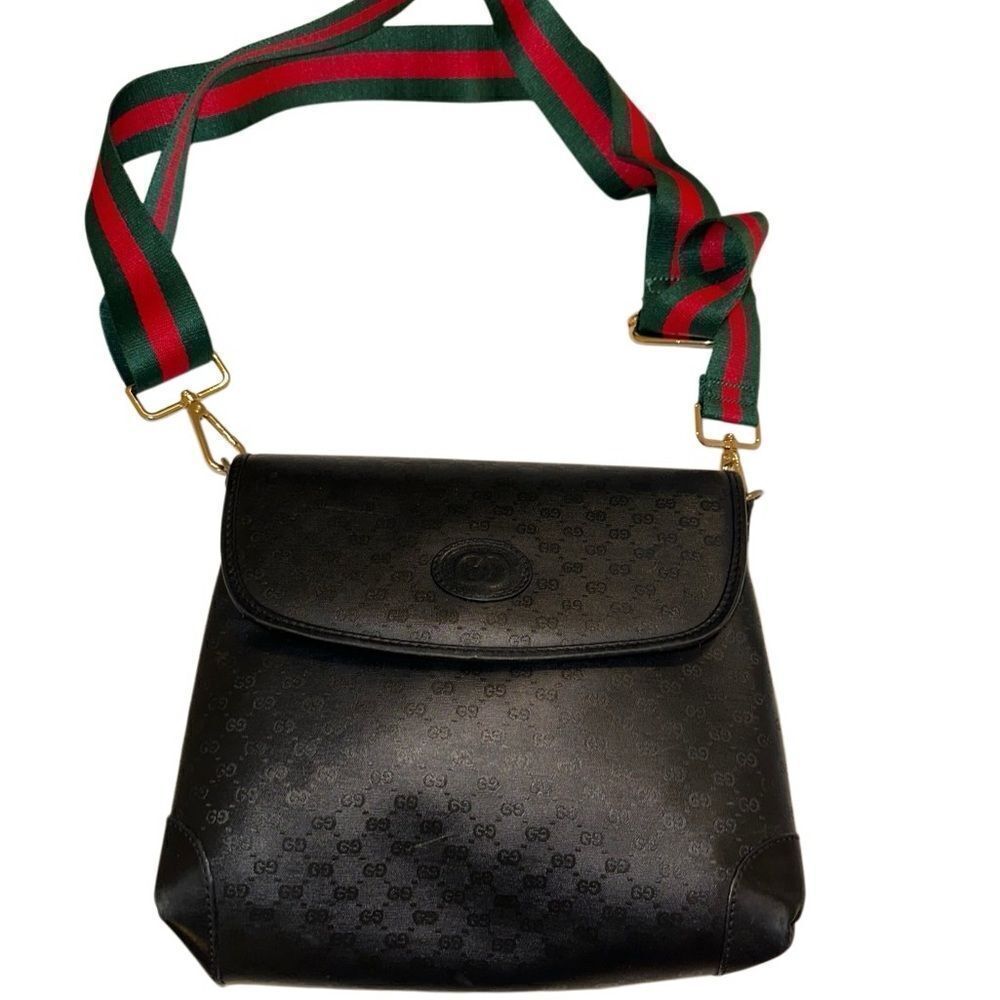 Gucci Black and Red Crossbody Bag with Textured Finish - Picture 5 of 13